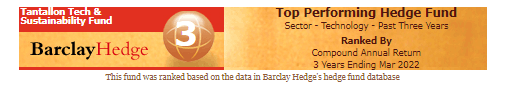 Barclays Hedge Top 10 Award 2022 | Tech & Sustainability Fund | Tantallon Capital